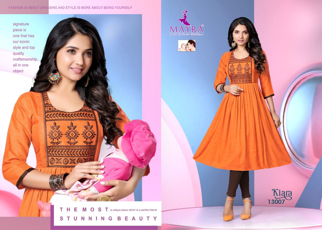 Mayra Kiara 2 Rayon Printed Regular Wear Latest Anarakli Kurti Collection